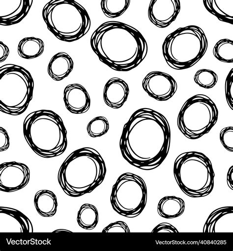 Seamless Pattern With Sketch Circles Shape Vector Image