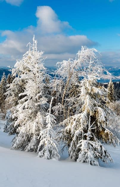 Premium Photo | Winter mountain snowy landscape