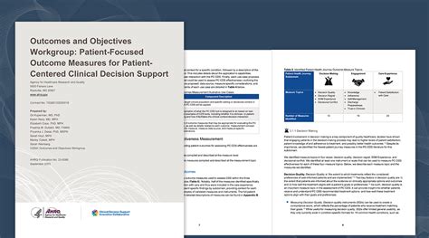 Outcomes And Objectives Workgroup Patient Focused Outcome Measures For