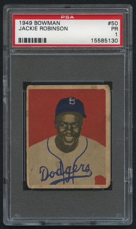 Jackie Robinson 1949 Bowman 50 RC PSA 1 Pristine Auction