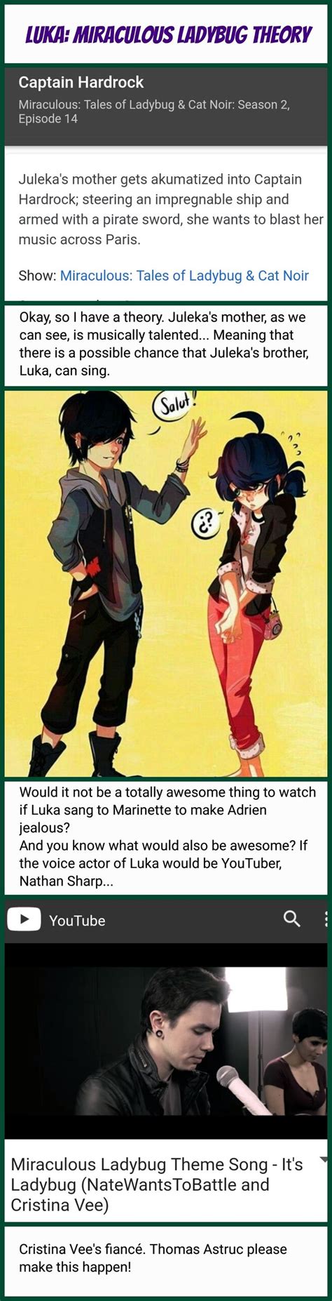 Luka, Miraculous Ladybug Theory. Thomas Astruc needs to make him the voice actor of Luka! | Luka ...