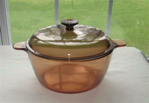 PYREX CORNING VISION Amber Glass Dutch Oven 5 QT 4 5L Stock Pot W Lid