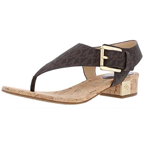 Michael Michael Kors London Thong Block Heel Sandals 6 5 Brown Buy