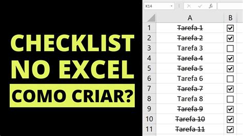 Como Fazer Checklist No Excel YouTube