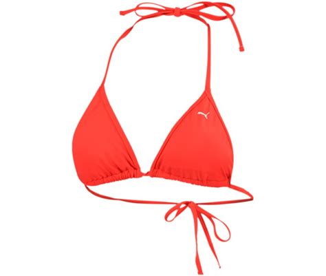 Womens Two Piece Swimsuit Puma SWIM TRIANGLE BIKINI TOP 1P W Red AD Sport Store