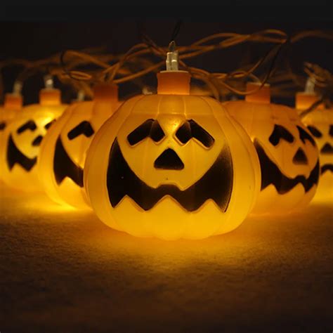 Halloween 3d Plastic Pumpkin String Lights 16led Orange Pumpkin Lights