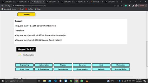 How to Convert Square Inches to Square Centimeters | Area Units