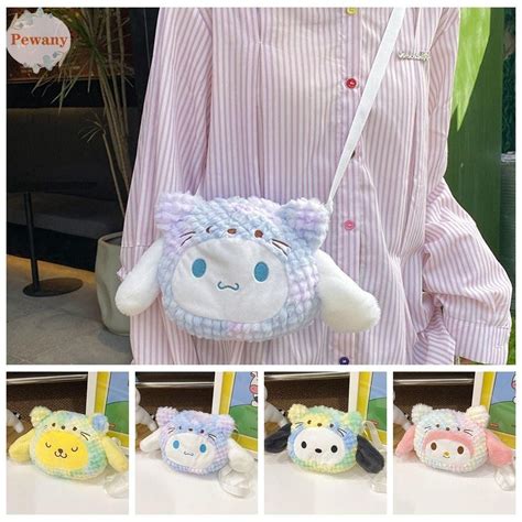 Pewanyzz Kuromi Plush Handbag Anime My Melody Cartoon Plush Bucket Bag