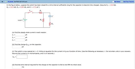 Solved Find The Steady State Current In Each Resistor I Chegg