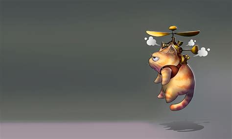 HD Wallpaper Cat Minimalism Art Propeller Steampunk Cats