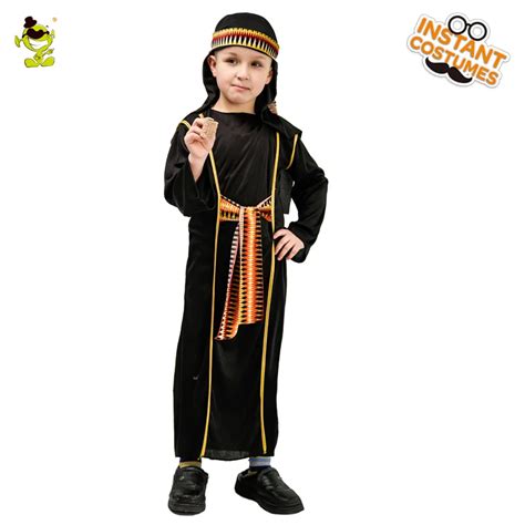 Arab Boy Costumes Middle East Boys Arabian Black Clothing Performance