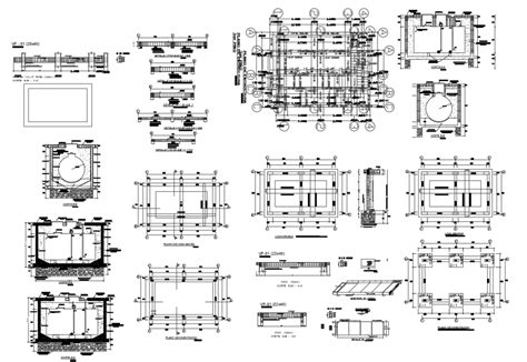 Water Tank All Sided Section Construction And Plumbing Structure