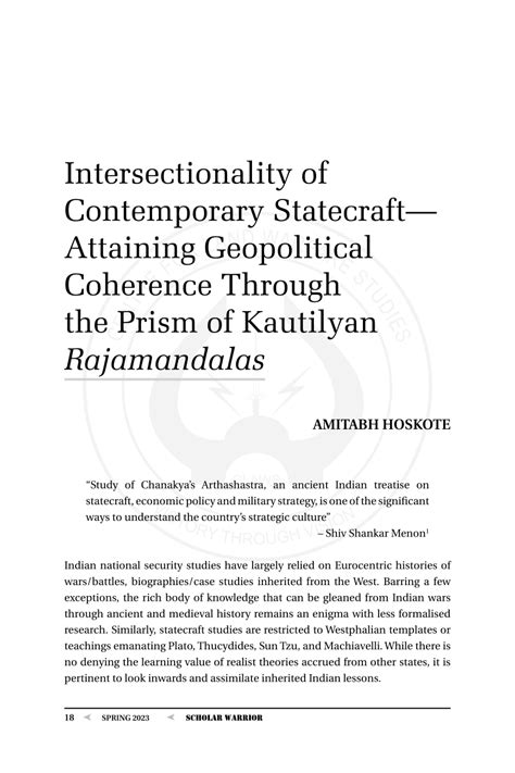 Pdf Intersectionality Of Contemporary Statecraft Attaining