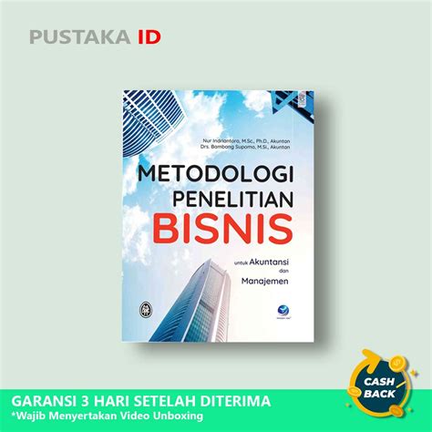 Jual Buku Metodologi Penelitian Bisnis Untuk Akuntansi Dan Manajemen