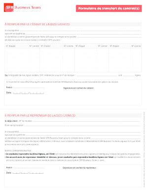 Remplissable En Ligne Formulaire De Transfert De Contrats Faire Quipe