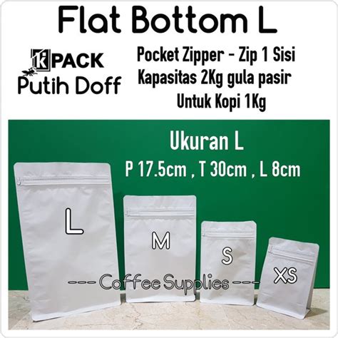 Jual FLAT BOTTOM L 2000 WHITE PUTIH DOFF Food Grade Alu Foil Packaging