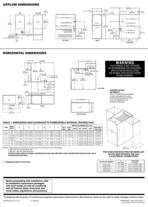 Rheem Value Series Afue Single Stage Psc Motor Submittal Sheet