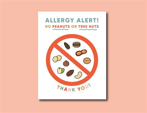 Peanut & Tree Nut Allergy Alert Sign - Etsy UK