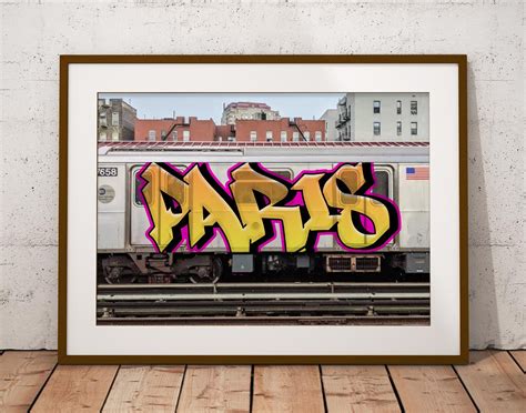 Custom Graffiti on NYC Subway Train Street Art Style Name Print Digital Download Poster ...