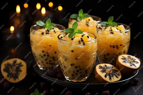 Premium Photo Bubble Tea With Passionfruit Seeds