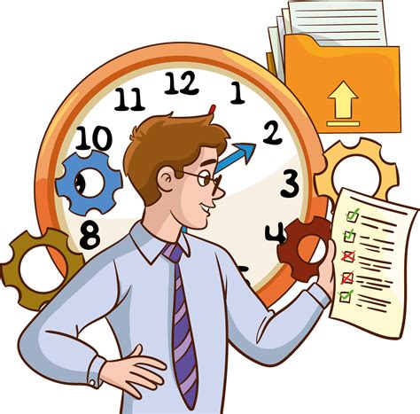 Work And Time Concept Vector Illustration Time Management Office Deadline 38362368 Vector Art