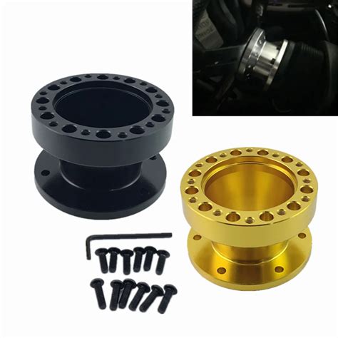 2'' 51mm Universal Car Steering Wheel Hub Spacer Black/ Gold Steering Wheel Hub Boss Kit Adapter ...