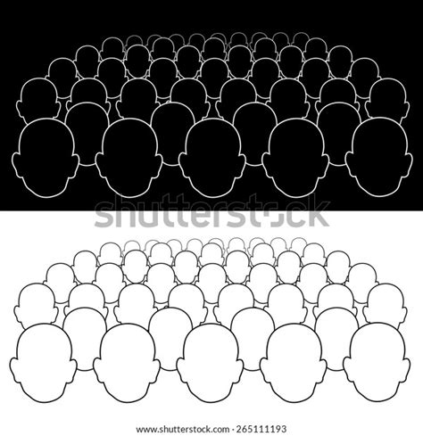 Crowd People Silhouette Black White Stock Vector (Royalty Free ...