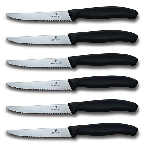 Swiss Classic 6 Piece 45 Spear Tip Serrated Steak Knife Set By Victo