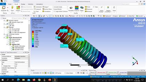 Ansys Tutorial Helical Compression Spring Analysis Using Ansys Workbench 2022 Youtube