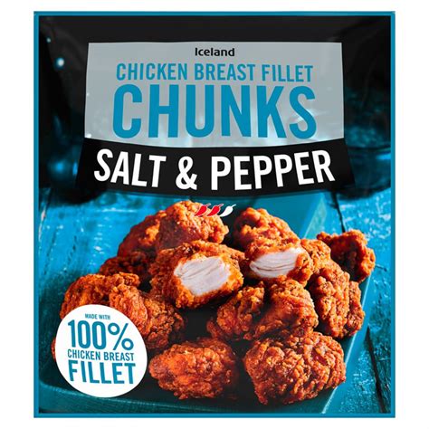 Iceland Salt Pepper Chicken Breast Fillet Chunks 500g Breaded