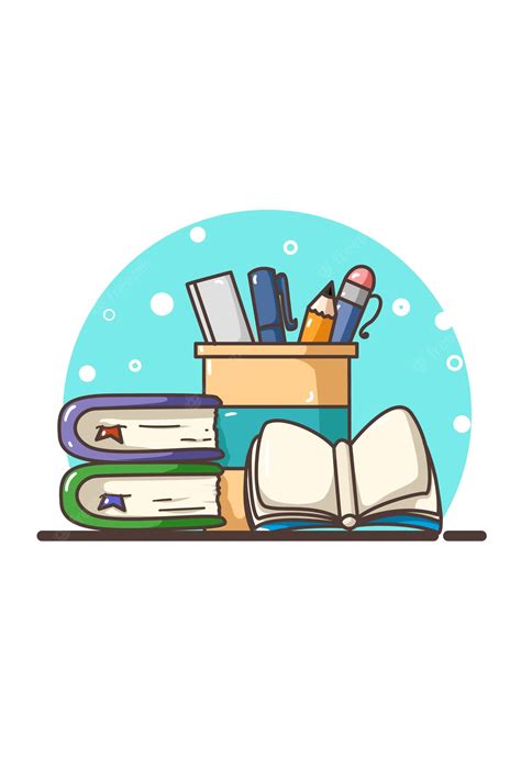 Вектор иллюстрации канцелярских товаров | Премиум векторы