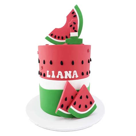 Fresh Watermelon Slice Cake A Vibrant Cake With Watermelon Colours