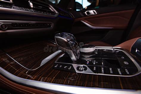 Closeup Bmw Automatic Transmission Lever Shift With Swarovski Crystals