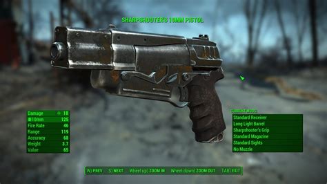 Fallout 4 Weapons Sharpshooters 10mm Pistol Youtube