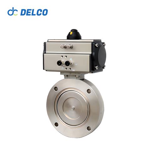 Delco Stainless Steel Vacuum Pneumatic Butterfly Valves Motorized