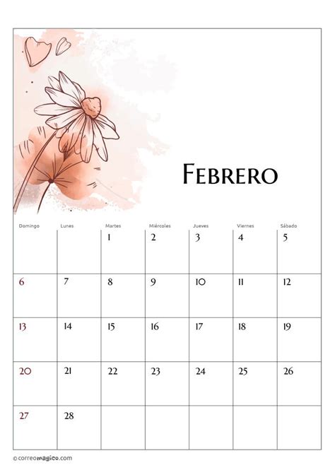 Calendario Para Personalizar E Imprimir O Compartir Febrero