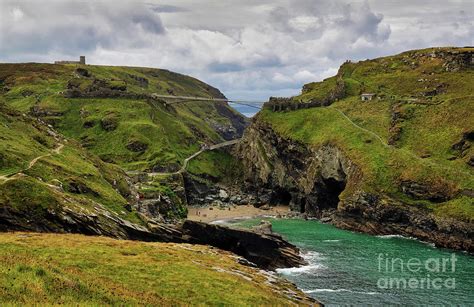 Merlins Cave And Tintagel Cove Photograph By Janet Carmichael Fine