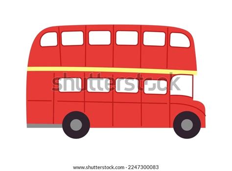 Vector Cartoon British Red Bus Isolated Stock Vector Royalty Free