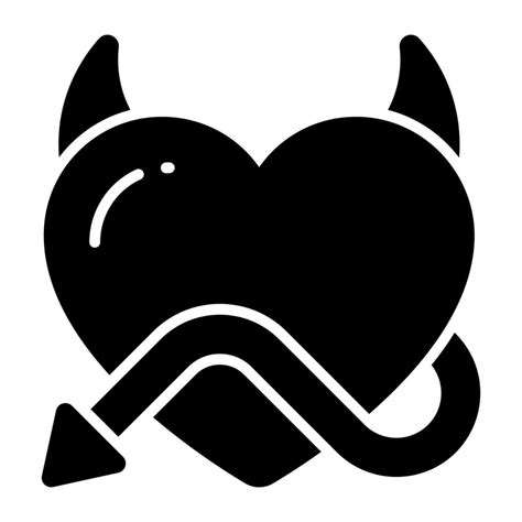 An Icon Of Devil Heart In Modern And Trendy Style Heart With Horns