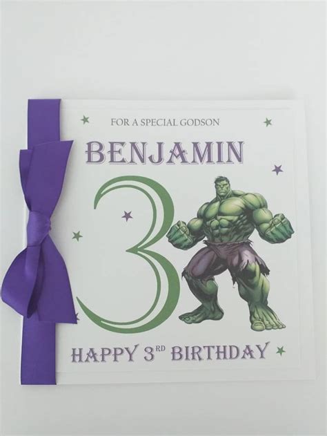 Personalised Incredible Hulk Birthday Card Any Age Etsy UK