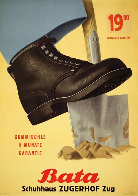 Bata 1956 Birkhäuser Peter Retro poster Alte werbung