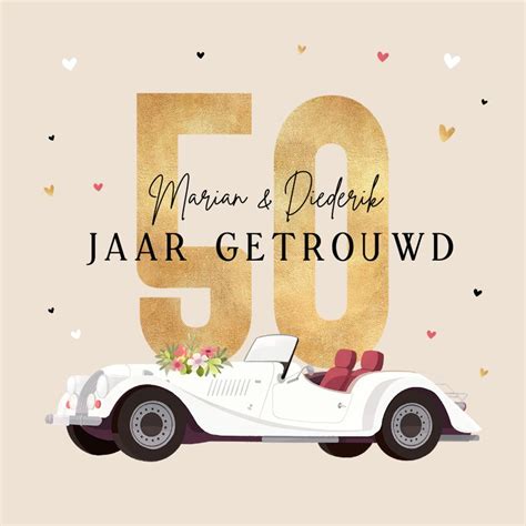 Uitnodigingskaart Jubileum 50 Jaar Vintage Kaartje2go