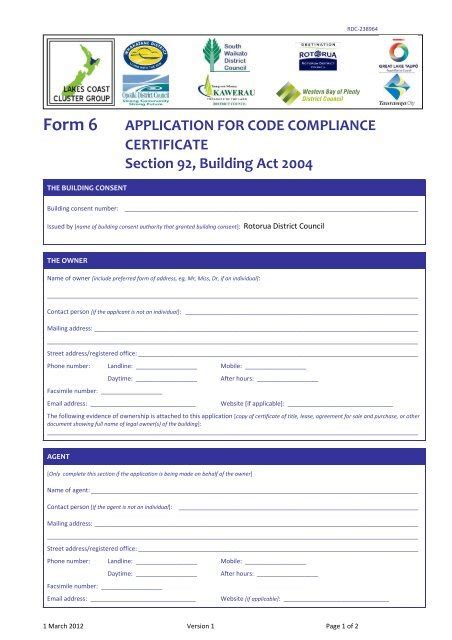 Code Compliance Certificate Application Prntbl