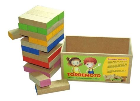 Jogo Torre Divertida Caiu Perdeu Em Madeira Dm Toys 6733