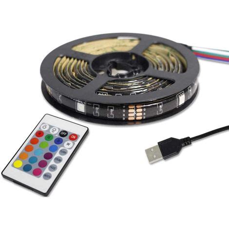 Striscia Led Per Tv Lcd Con Alimentazione Usb Luce RGB E Bianca 2 Metri