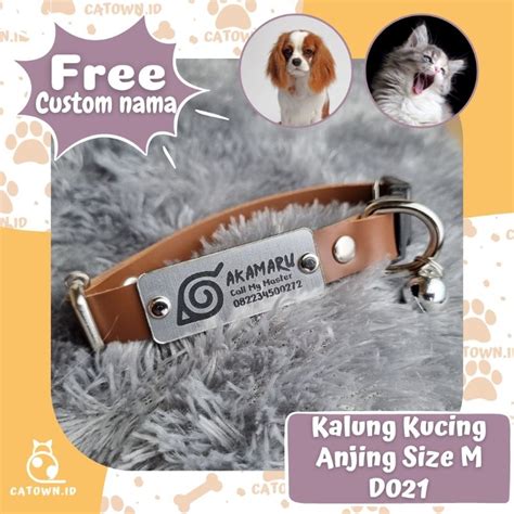 Jual D Medium Kalung Anjing Custom Nama Medium Kalung Kucing Jumbo