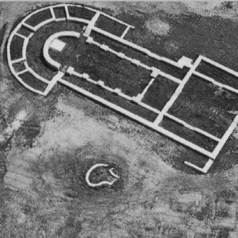 Aerial Photograph Of The Reconstructed Ground Plan Of St Hadrian S