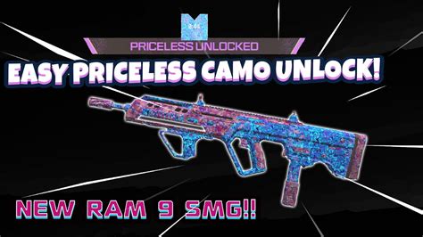 How To Unlock Priceless Camo For Ram New Smg Mw Youtube