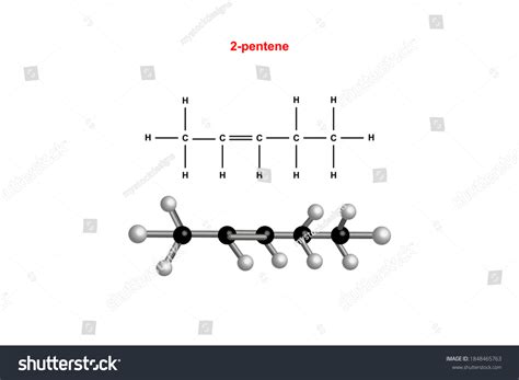 2pentene Chemical Molecular Structure Vector Design Stock Vector