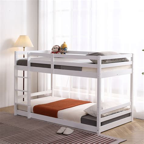 Dreambuck Bunk Bed Twin Over Twin Solid Wood Twin Bunk Beds With Vertical Ladder Headboard And